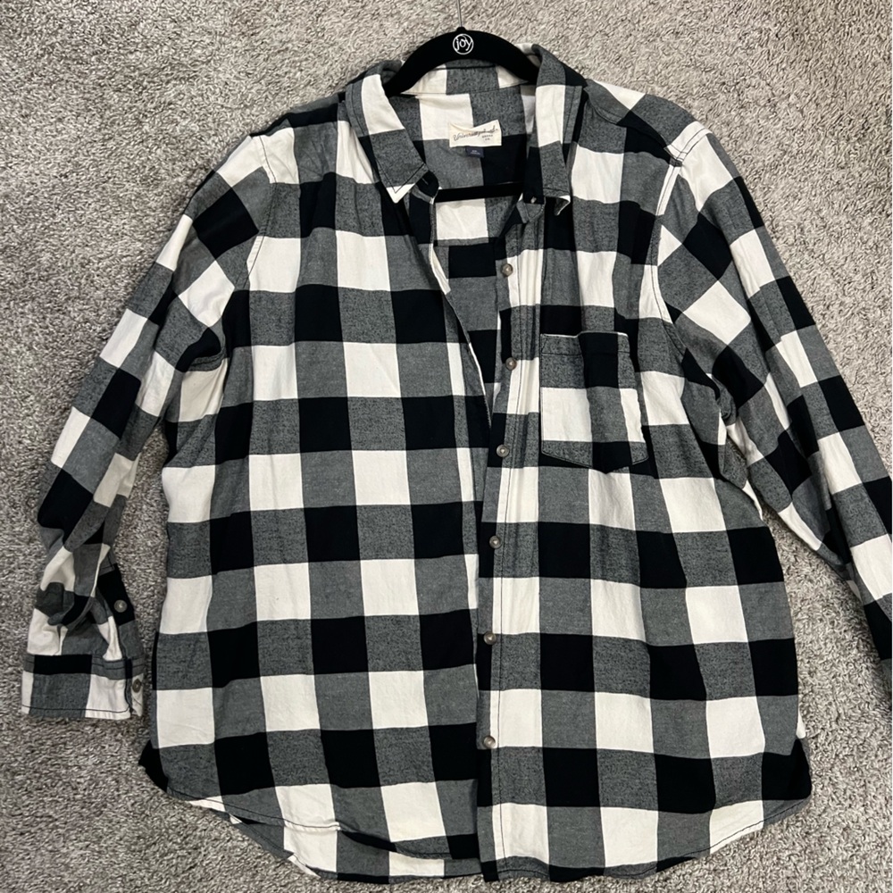 black and white plaid flannel